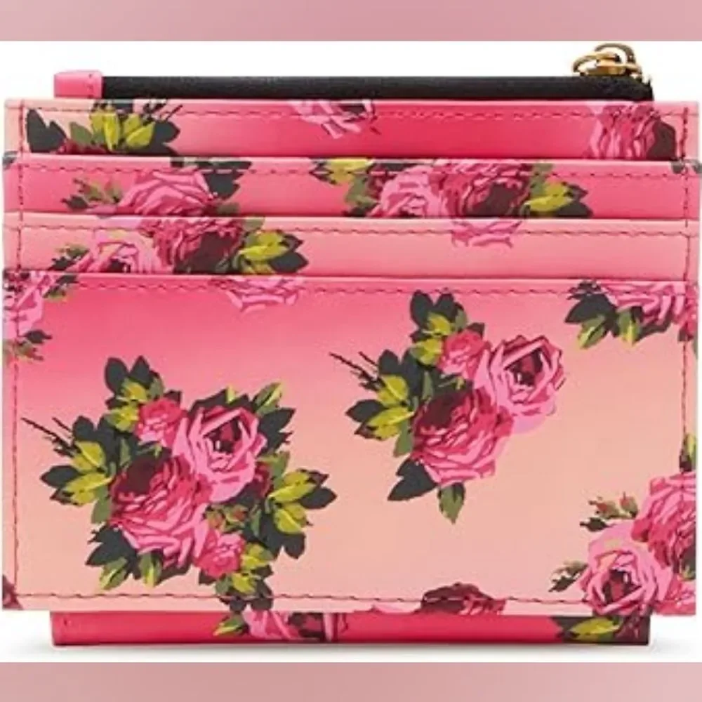 BETSEY JOHNSON Leopard Floral Bifold Compact Wallet NWOT